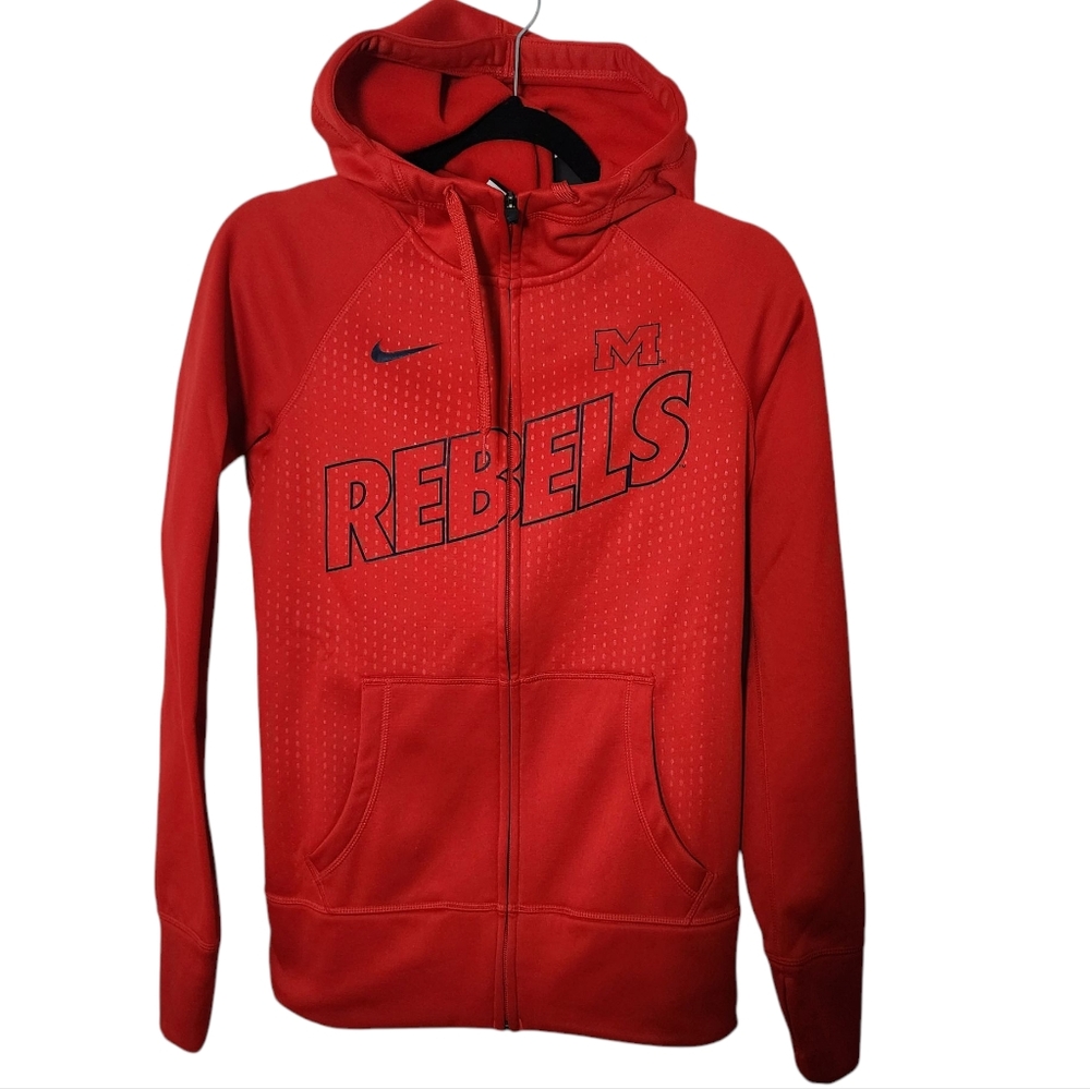 Nike Mississippi Ole Miss Rebels Womens Full Zip Red Jacket Size Xs